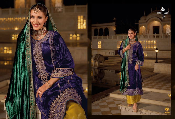 Elegance By Cindrella Viscose Velvet Designer Salwar Kameez Wholesale Shop In Surat